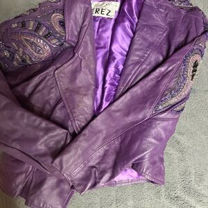 Purple Embellished Women's Jacket